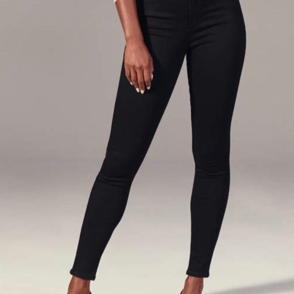 Abercrombie & Fitch, black high rise super skinny